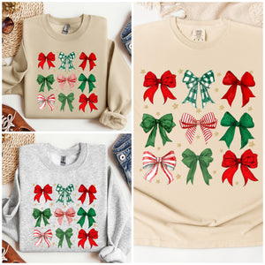 Christmas Bow Coquette Graphic Tee/Crew