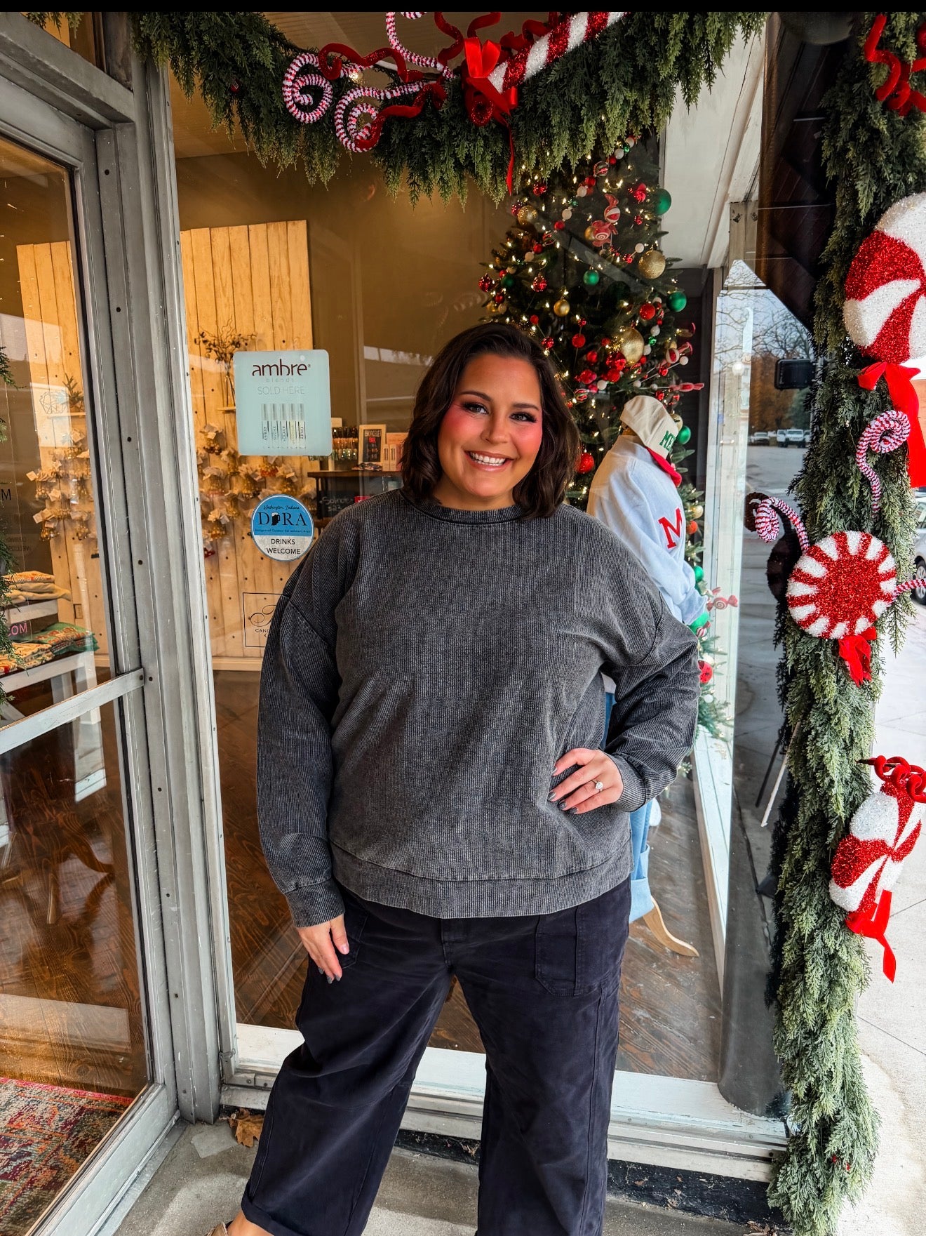 Washed Corded Crewneck