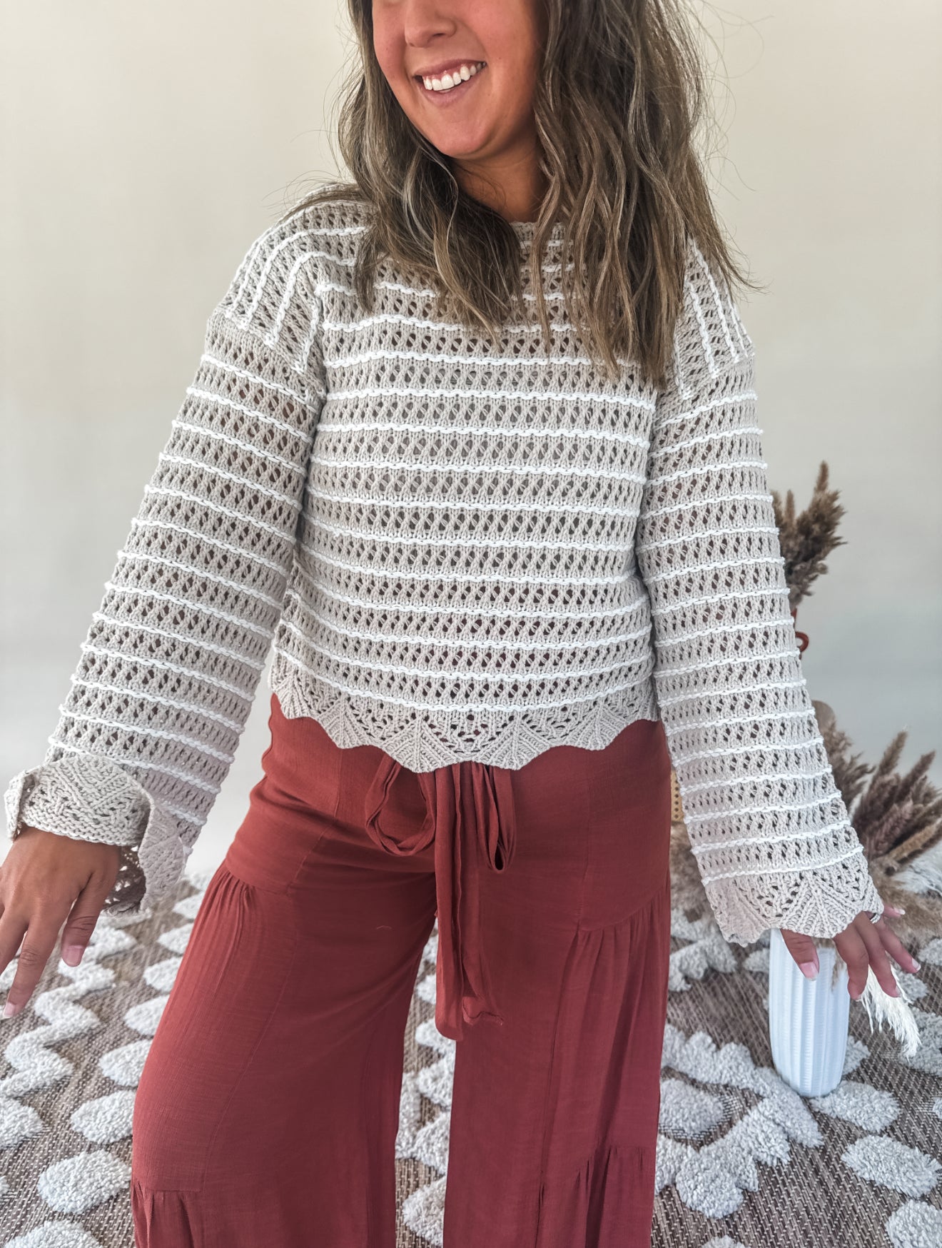 Textured Lines Sweater