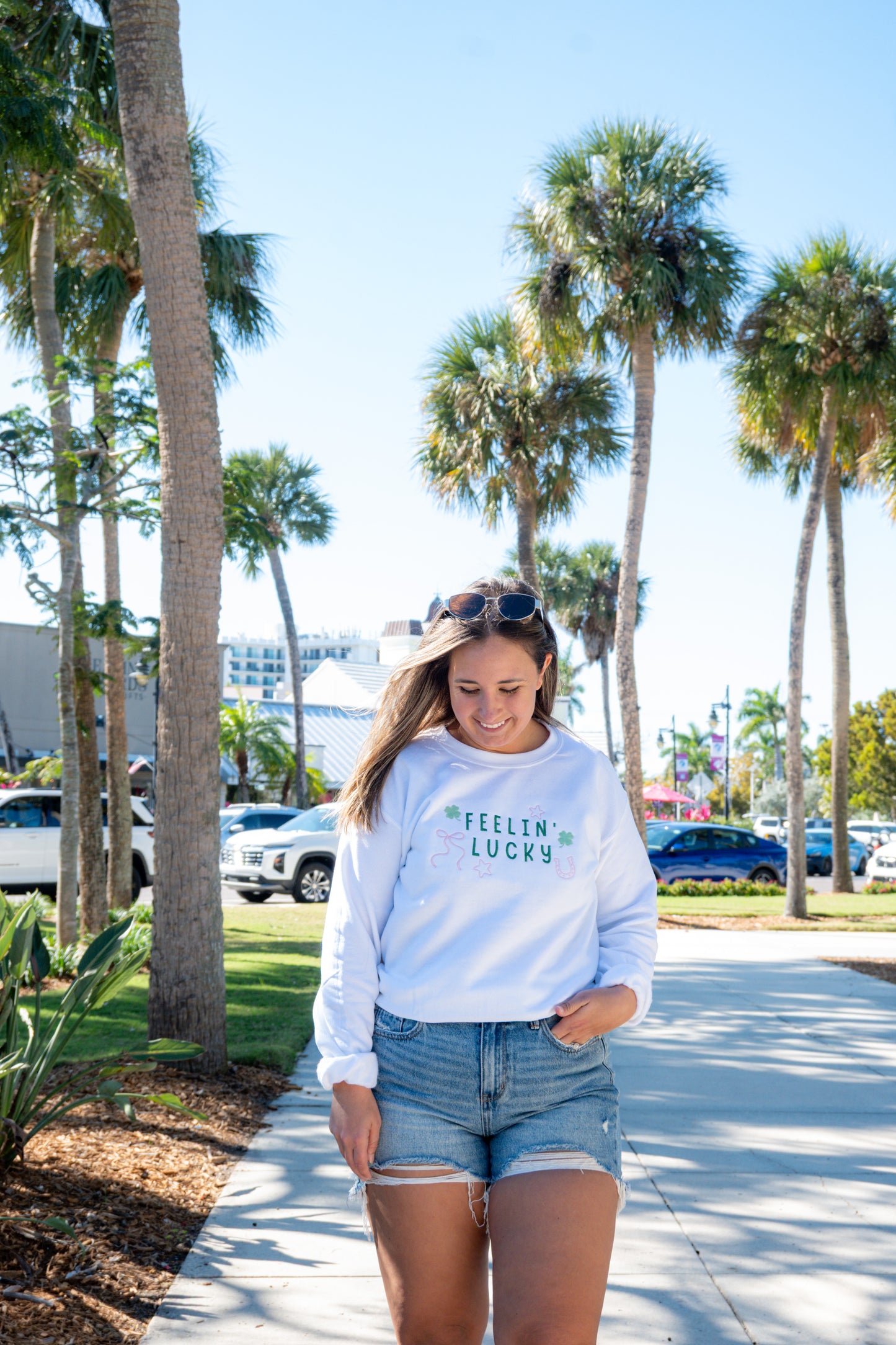 Feeling Lucky Embroidered Sweatshirt