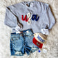 USA Chenille Yarn Sweatshirt