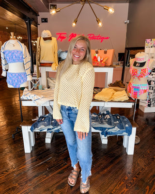 Butter Cream Crochet Sweater
