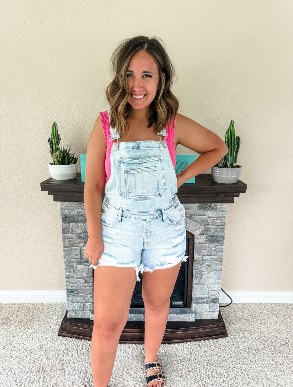 Belle Acid Washed Overalls