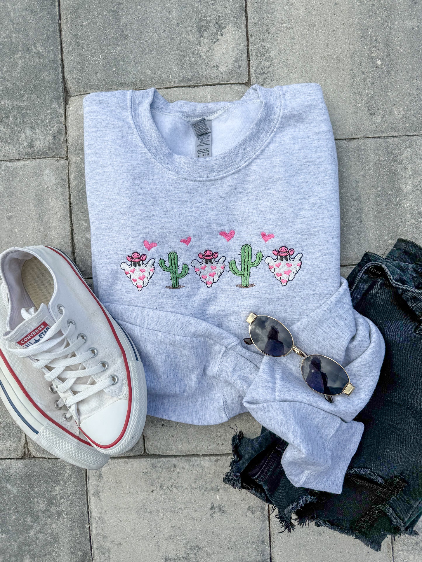 Galentines Ghost Embroidered Sweatshirt