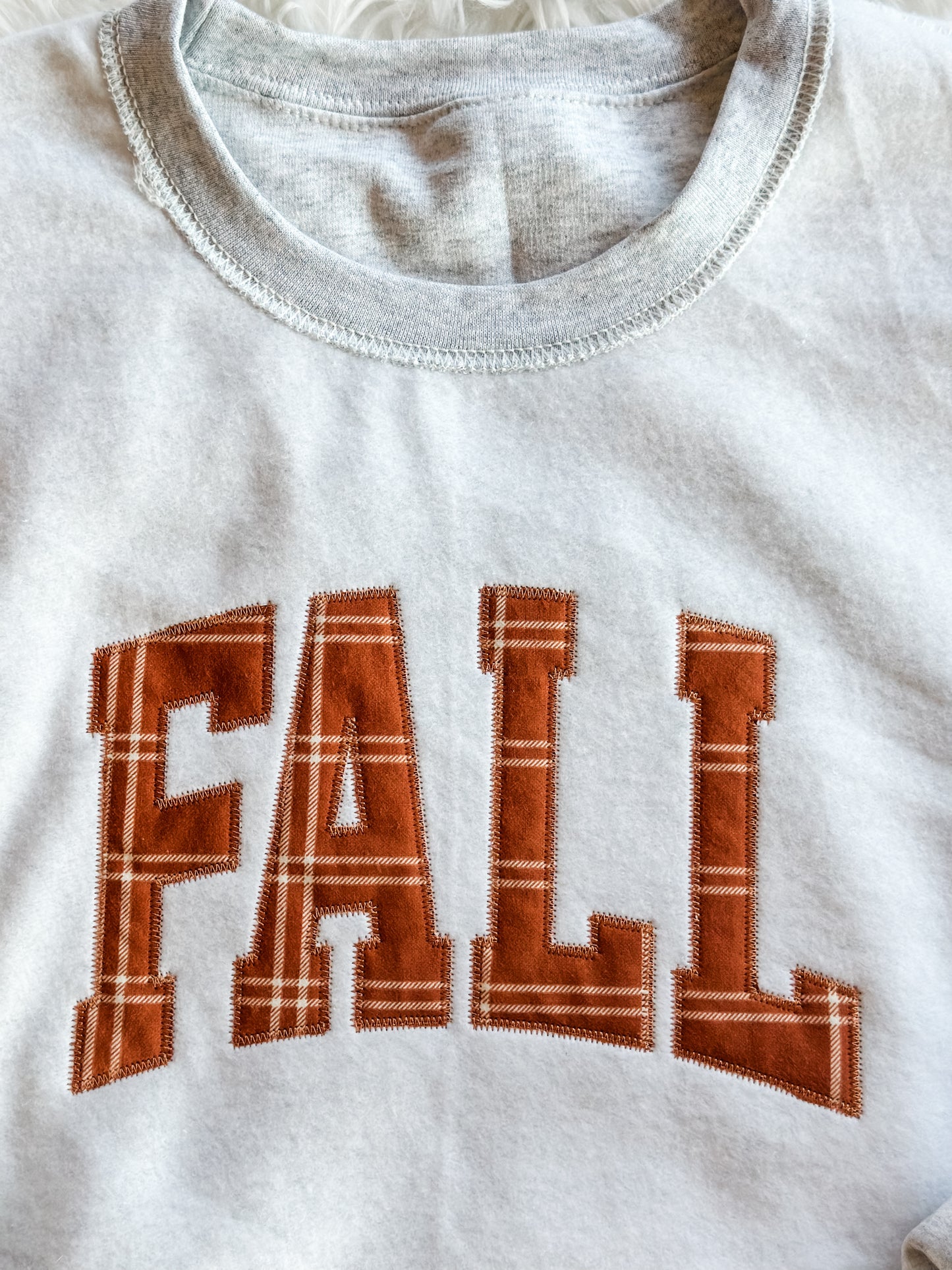 Fall Plaid Embroidered Sweatshirt