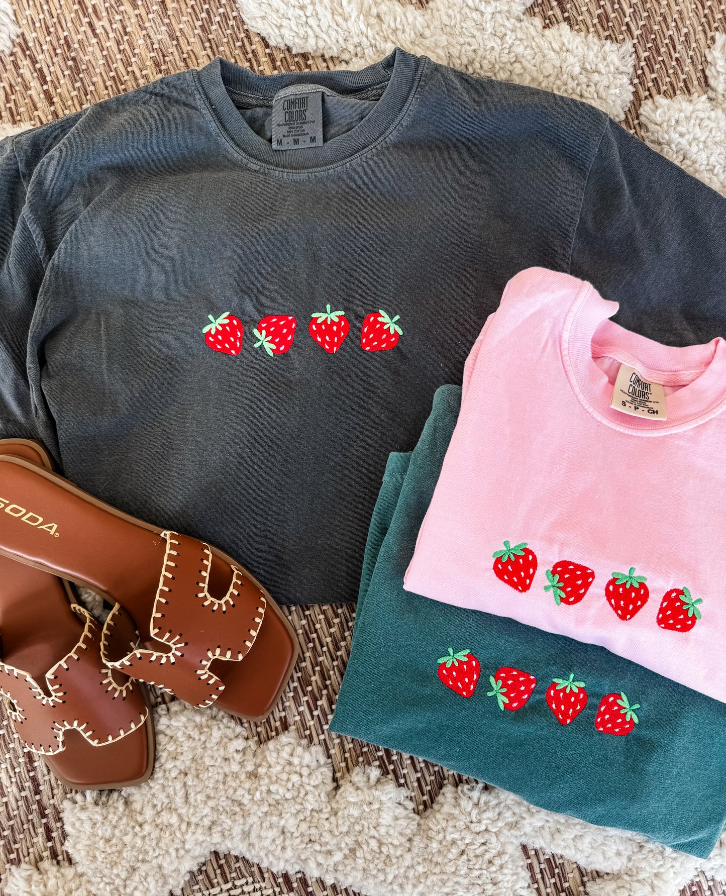 Embroidered Strawberry Tee