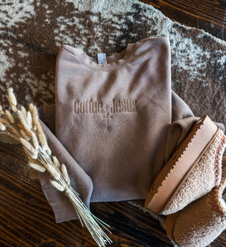Coffee + Jesus Embroidered Crewneck Sweatshirt