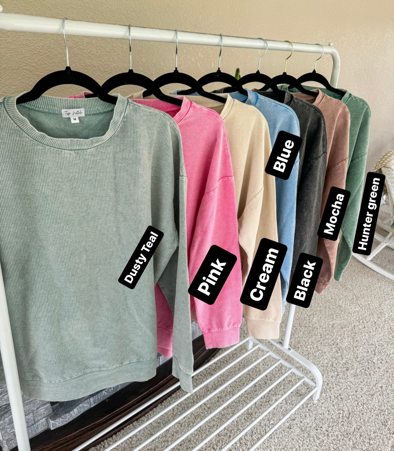 Washed Corded Crewneck