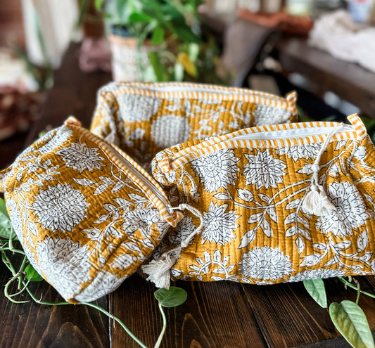 Quilted Trio Toiletry Bags