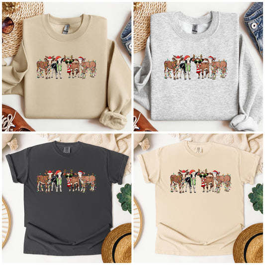 Christmas Cows Graphic Tee/Crew