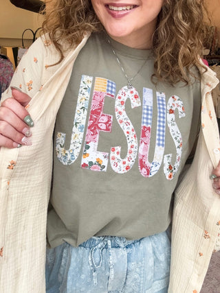 Jesus Patch Embroidered Short Sleeve PREORDER ETA 4/30 SHIP DATE