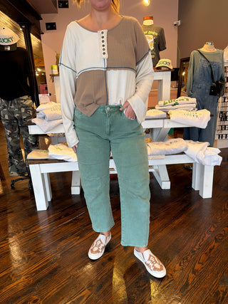 Sage City Barrel Jeans