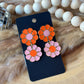 Orange Flower Earrings