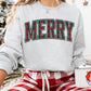 Plaid Merry Graphic Tee/Crew