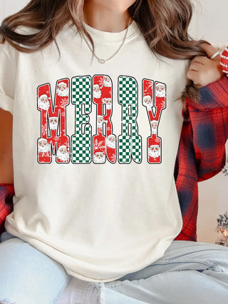 Retro Merry Graphic Tee/Crew