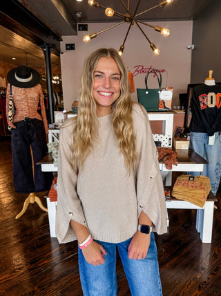 Side Note Button Sweater