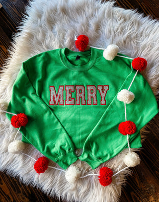 Glitter Merry Embriodered Crewneck