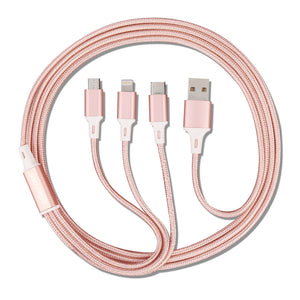 Rose Gold 3-in-1 Charging Cable