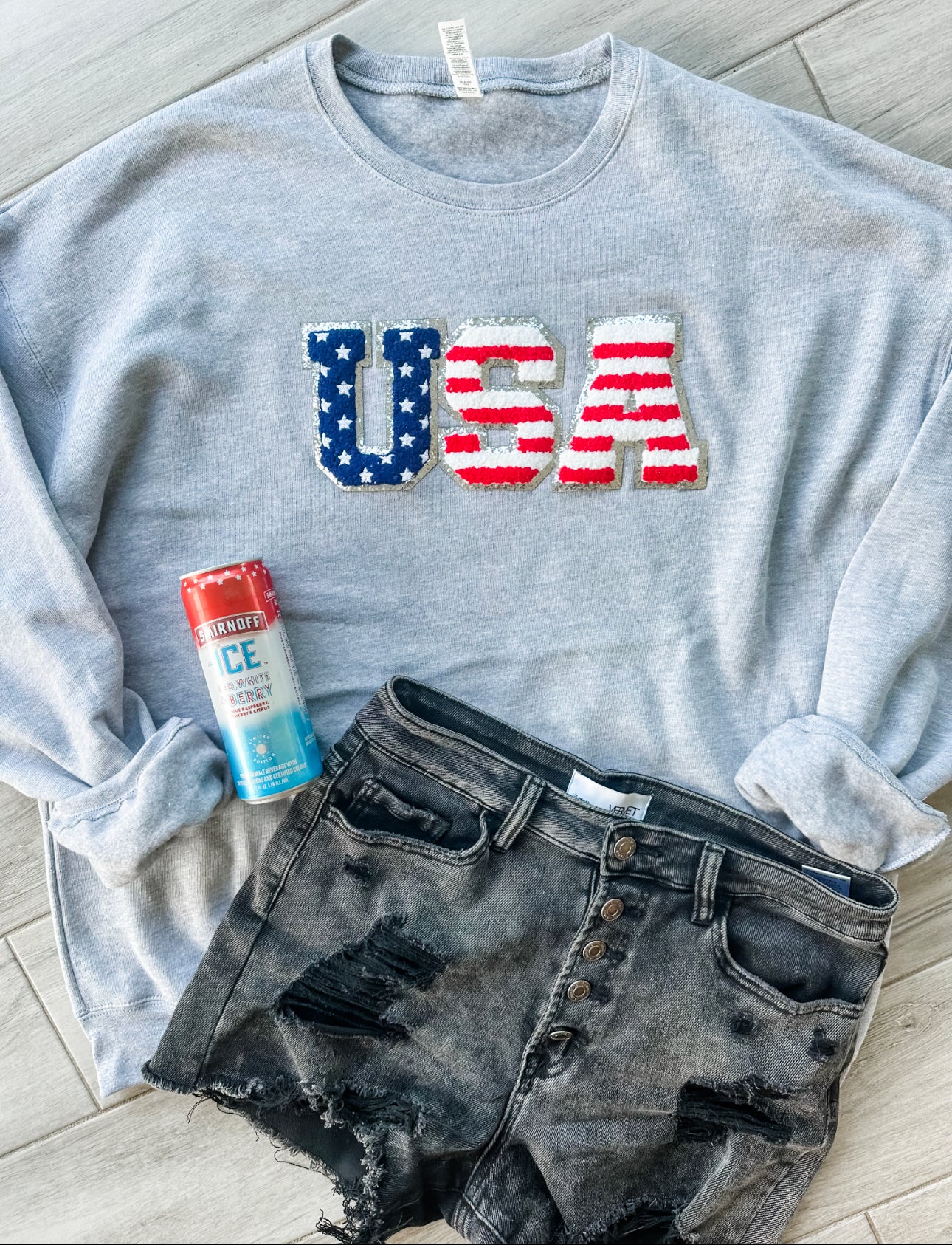 USA Chenille Patch Crewneck